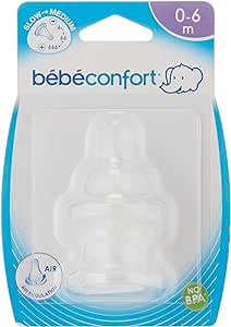 Bebeconfort Silicone Standard Base Clear Teats - Size 1 - Pack Of 2 Bebeconfort Yallatoys