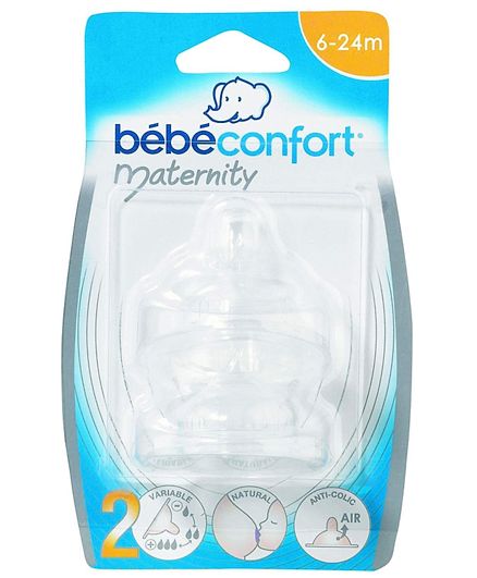 Bebeconfort Wide Base Feeding Teat Silicone Transition - Size 1 - Pack Of 2 Bebeconfort Yallatoys