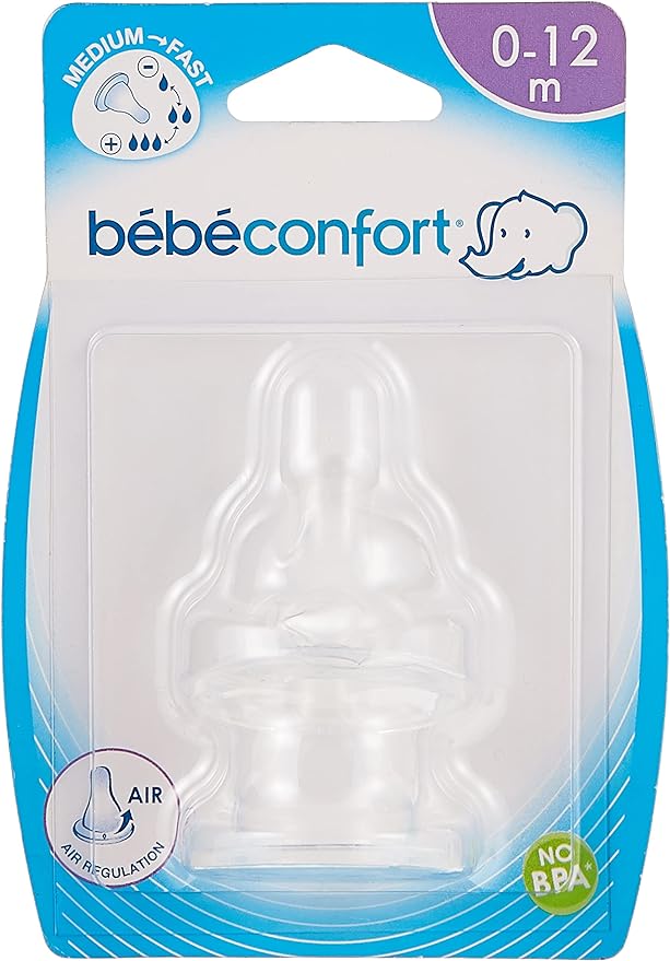 Bebeconfort Silicone Standard Base S.2 Teats - Clear Bebeconfort Yallatoys