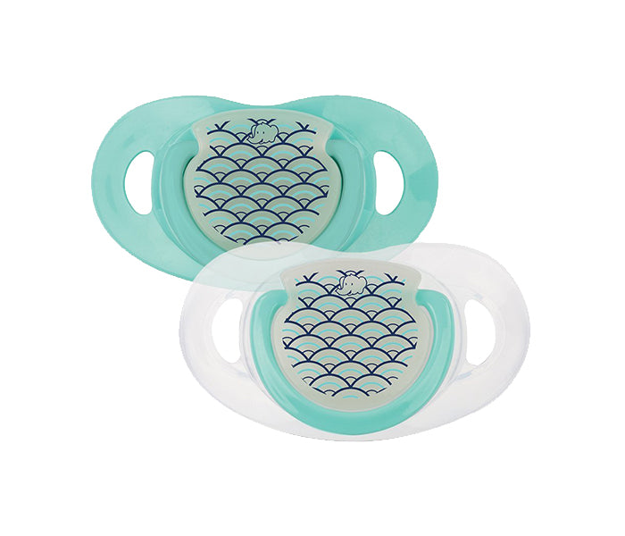 Bebeconfort Natural Physio Dummy Phospho Silicone Navy Wave 0/6 Pack Of 2 Bebeconfort Yallatoys