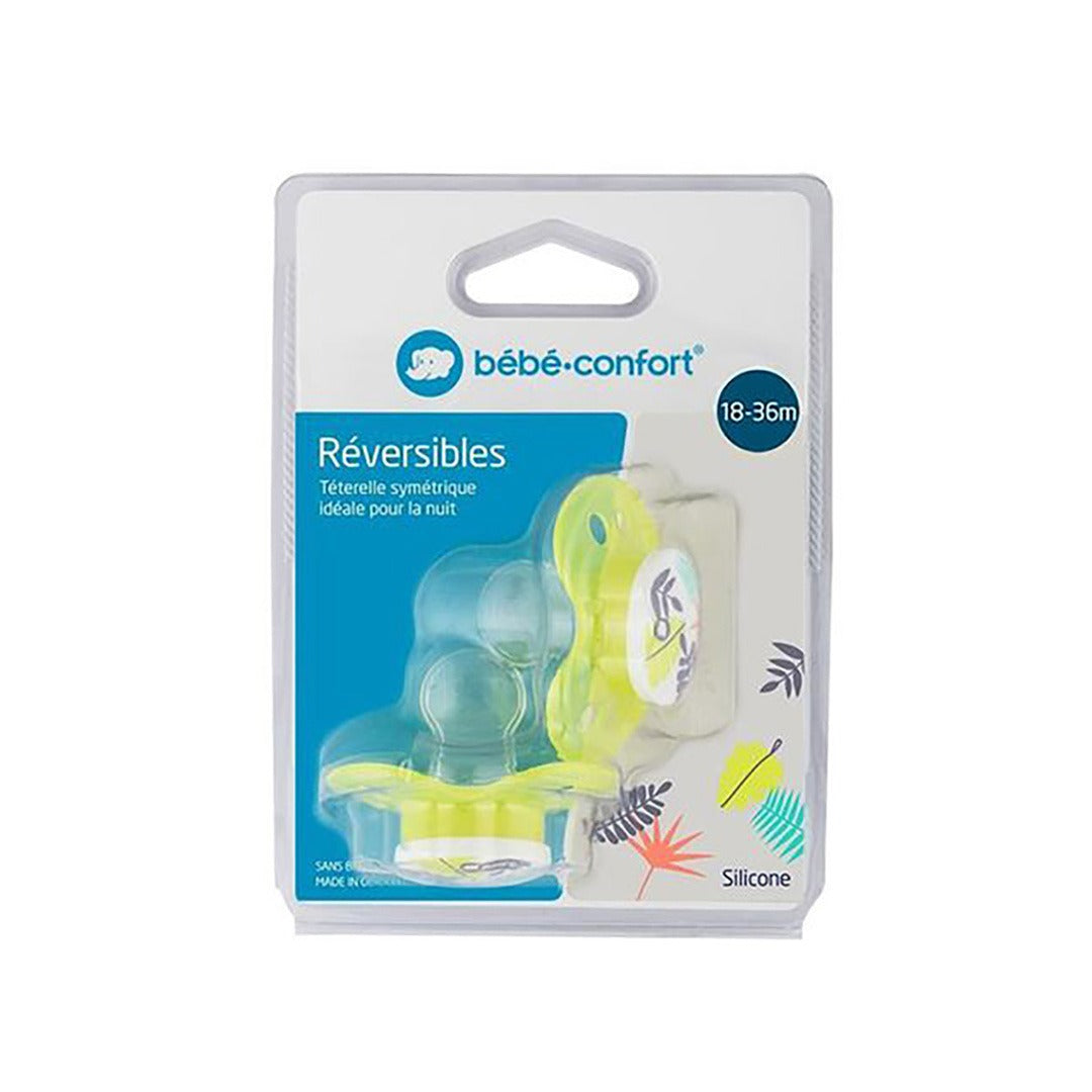 Bebeconfort Reversible Soothers Silicone Jungle Vibes Green 18-36 X2 Bebeconfort Yallatoys