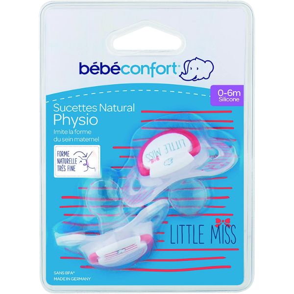 Bebeconfort Natural Physio Dummy Silic Rebel Rules Little Miss 0/6 Pack Of 2 Bebeconfort Yallatoys