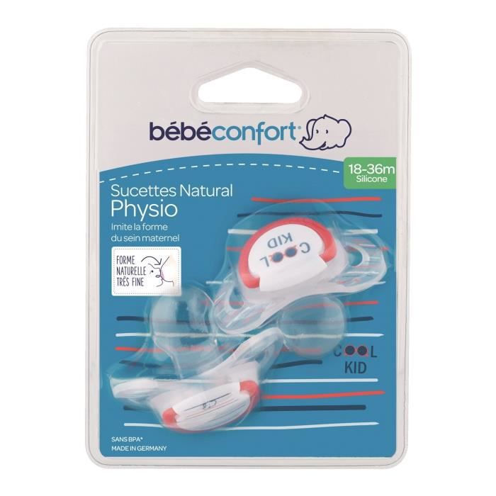 Bebeconfort Natural Physio Dummy Silic Rebel Rules Cool Kid 18/36 Pack Of 2 Bebeconfort Yallatoys