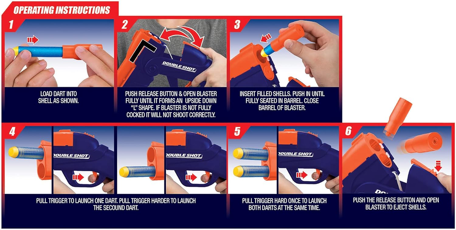 Buy Buzz Bee Air Warriors Over Under Double Shot Dart Blaster | Yallatoys.com