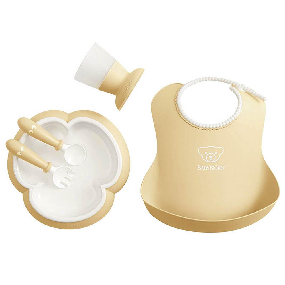 BABYBJORN  Baby Dinner Set, Powder Yellow BabyBjorn Yallatoys