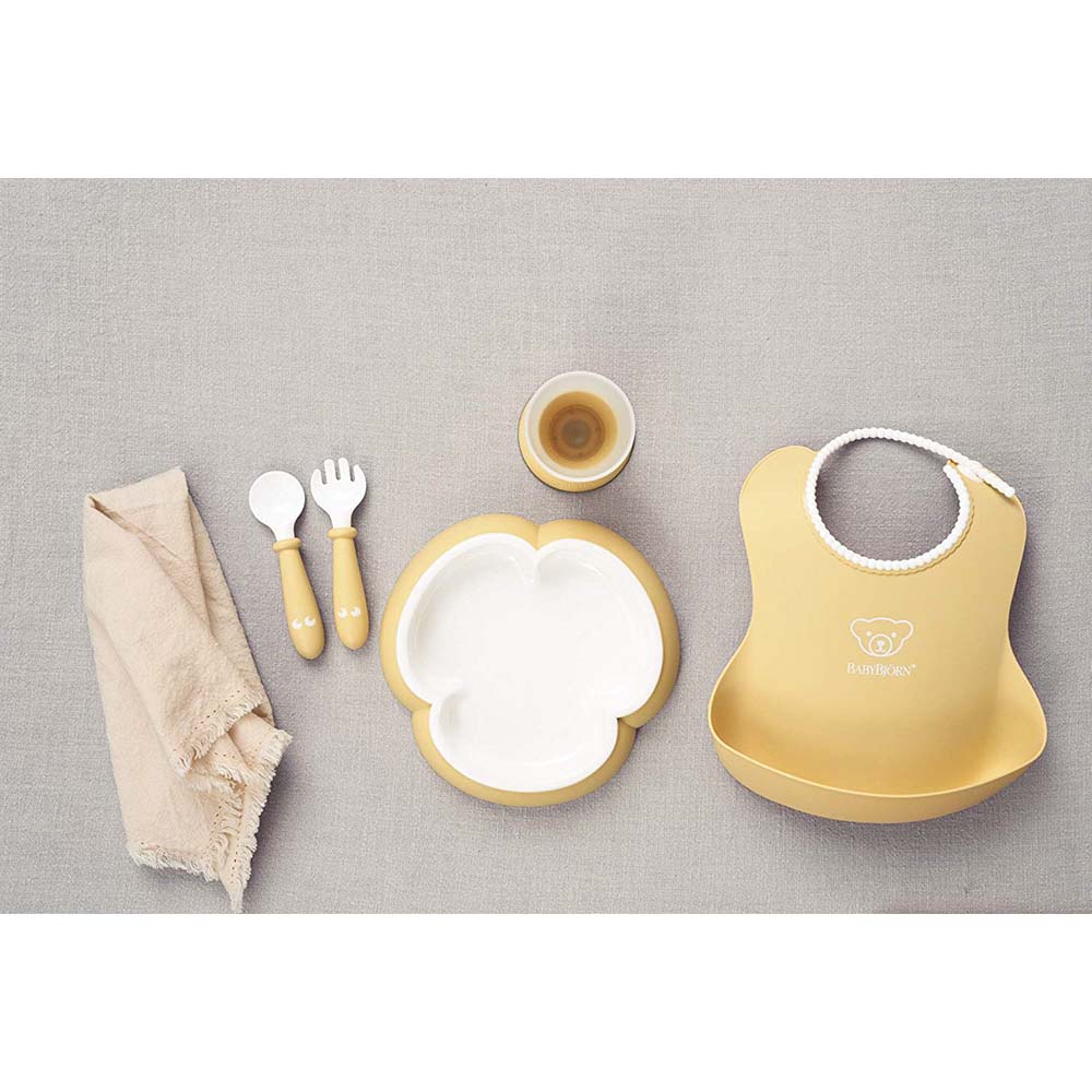 BABYBJORN  Baby Dinner Set, Powder Yellow BabyBjorn Yallatoys