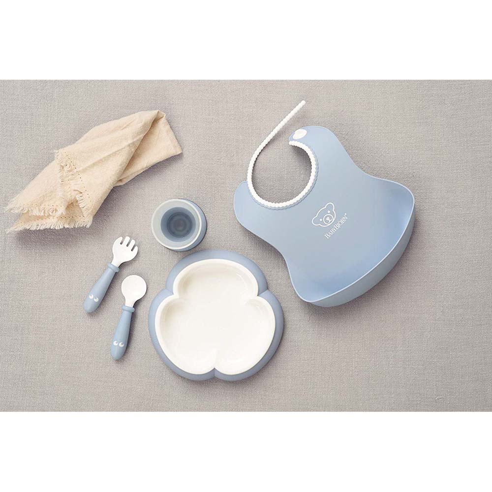 BABYBJORN  Baby Dinner Set, Powder Blue BabyBjorn Yallatoys