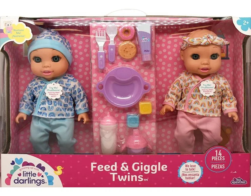 Buy Baby Maziuna Feed And Giggle Twins 12inch | Yallatoys.com