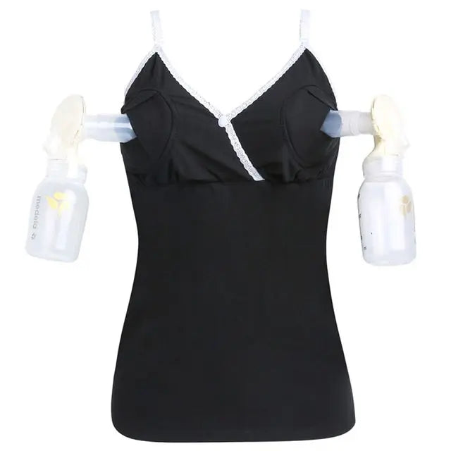 Blooming Blossom Nursing Tank Top Black Blooming Blossom