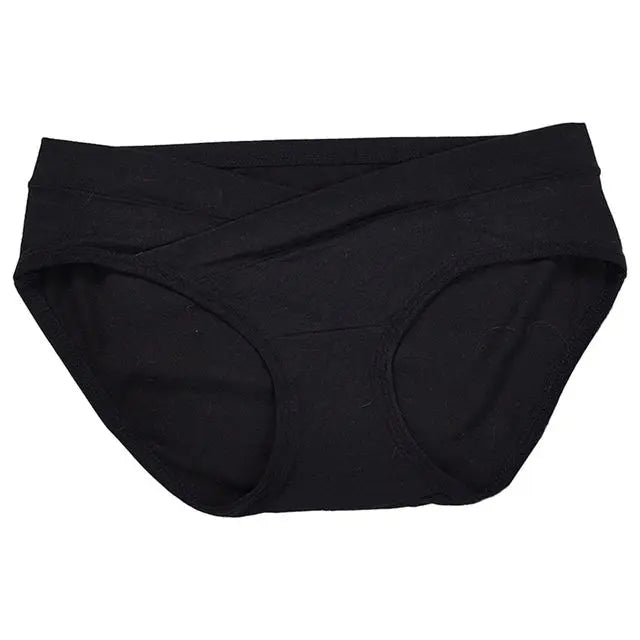 Blooming Blossom Low Waist Cotton Seamless Maternity Briefs Black Blooming Blossom