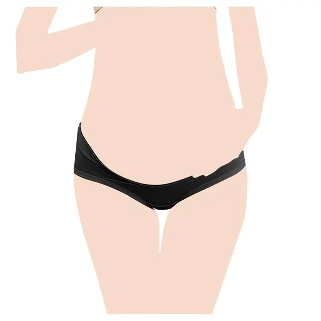 Blooming Blossom Low Waist Cotton Seamless Maternity Briefs Black Blooming Blossom
