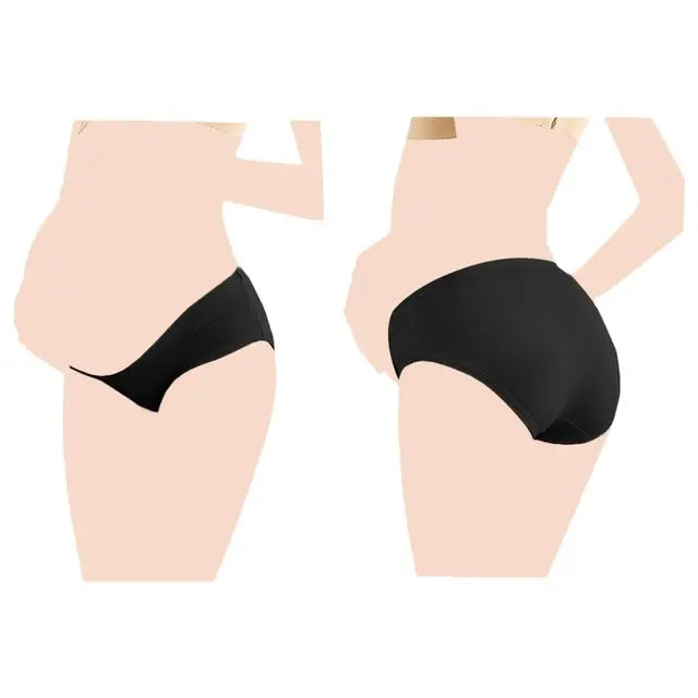 Blooming Blossom Low Waist Cotton Seamless Maternity Briefs Black Blooming Blossom