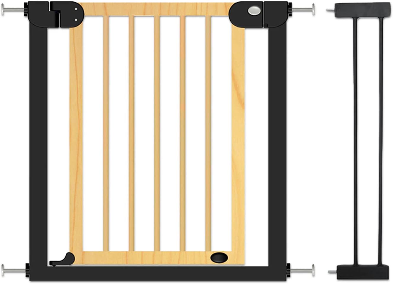 Baby Safe Wooden Safety Gate 14cm Black Extension - Natural Wood Baby Safe Yallatoys