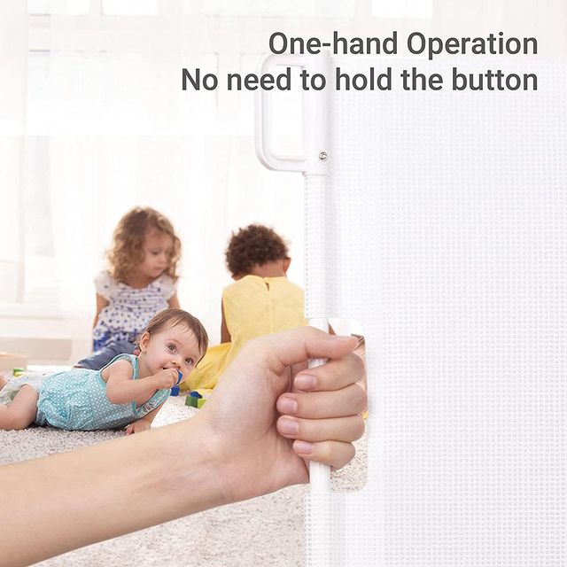 Baby Safe Retractable Mesh Gate White 180cm Baby Safe Yallatoys
