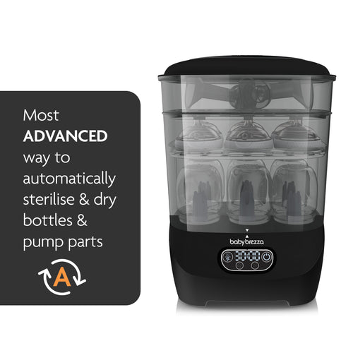 Baby Brezza One Step Baby Bottle Sterilizer and Dryer Advanced Black