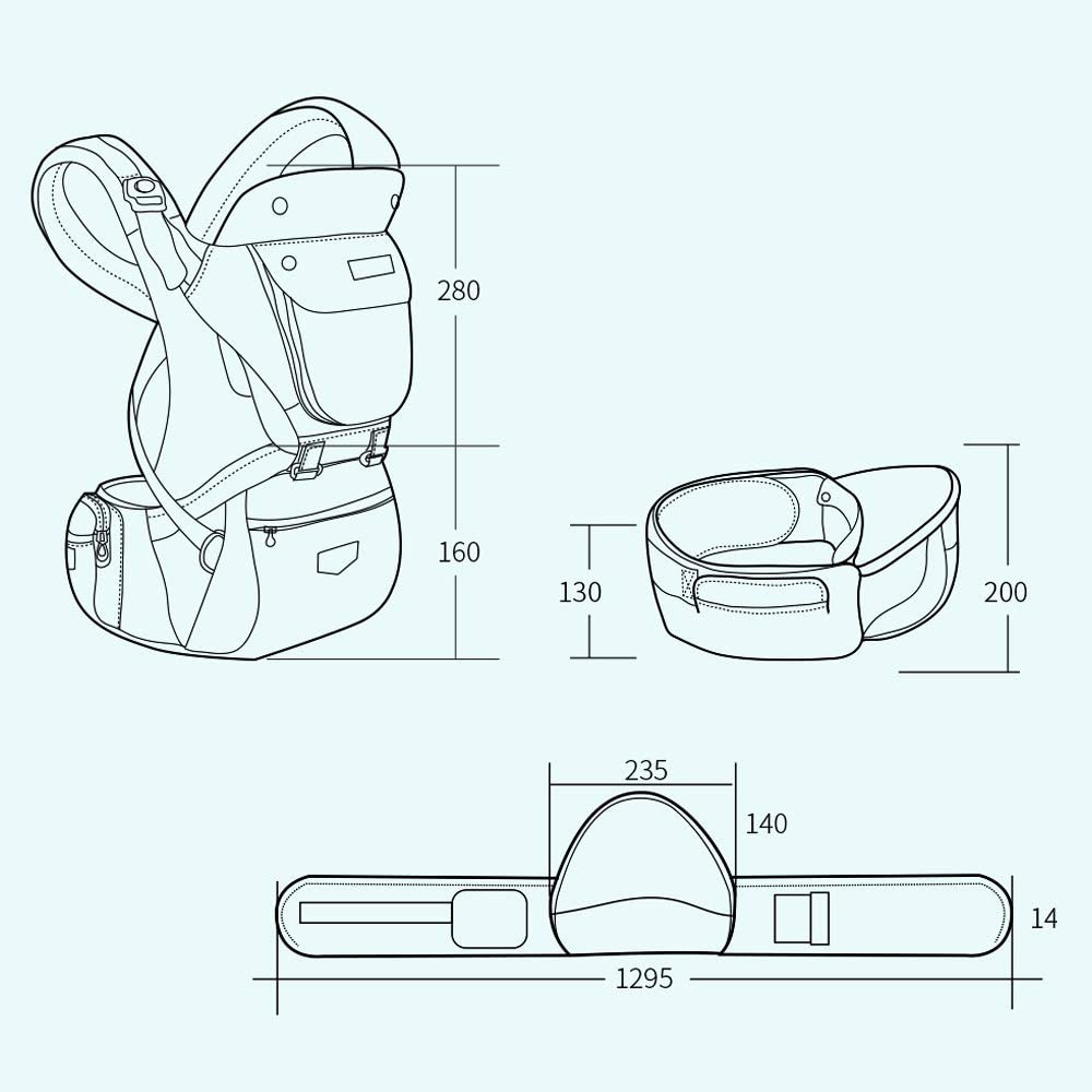Sunveno  Kangaroo Style Ergonomic Baby Carrier Grey Sunveno Yallatoys