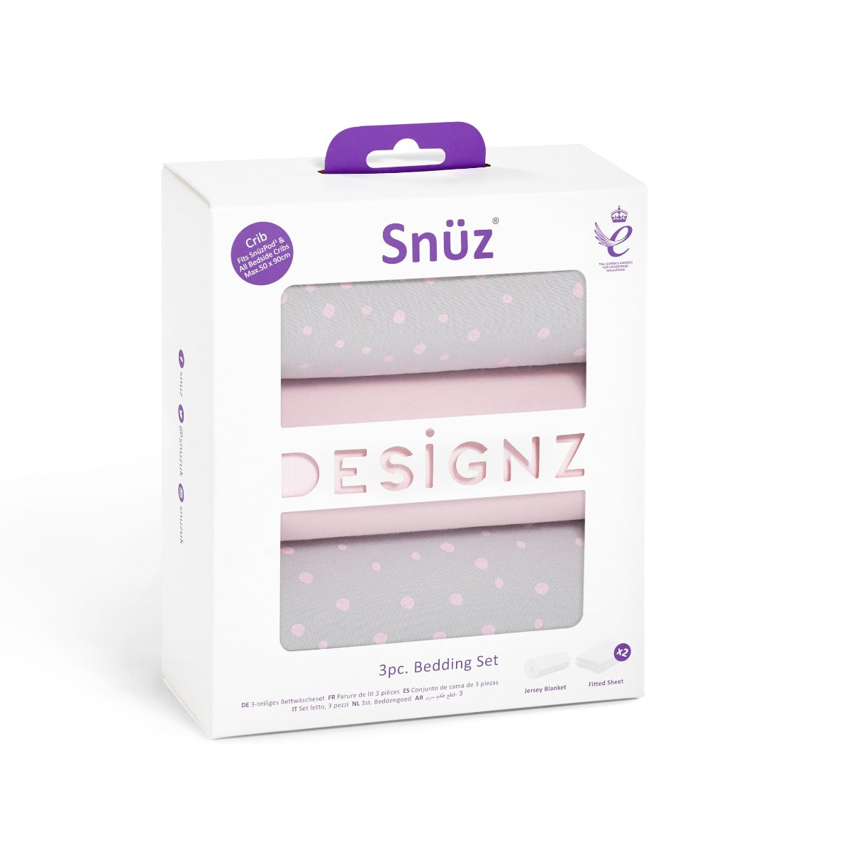 Snuz 3 Piece Crib Bedding Set â€“ Grey Spot Snuz Yallatoys