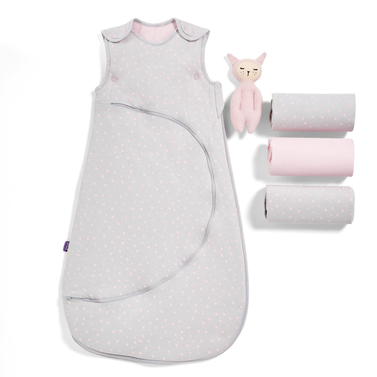 Snuz 3 Piece Crib Bedding Set â€“ Grey Spot Snuz Yallatoys