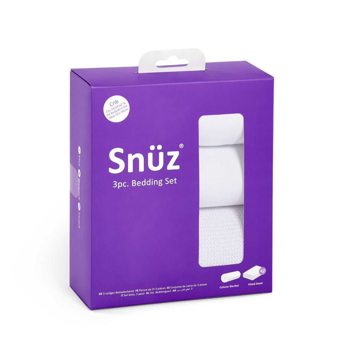 Snuz 3 Piece Crib Bedding Set â€“ White Snuz Yallatoys