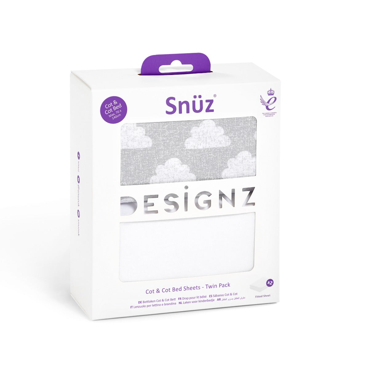 Snuz Pod Cot & Cot Bed Fitted Sheet Pack Of 2 Cloud Nine Snuz Yallatoys