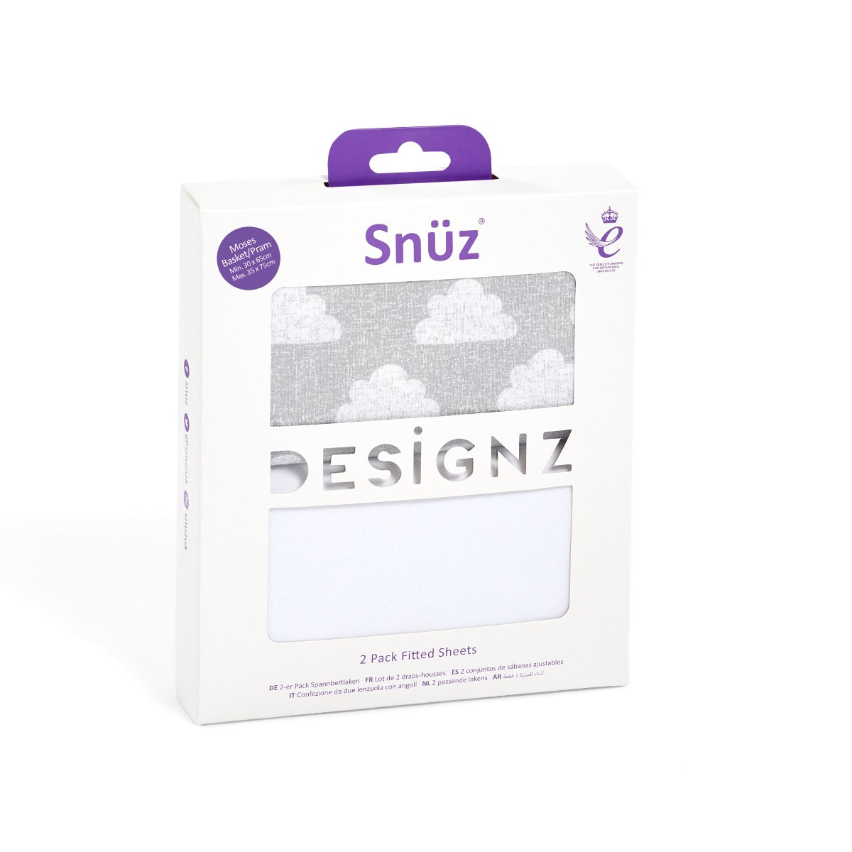 Snuz Pod Moses Basket/Pram Fitted Sheets Pack Of 2 Cloud Nine Snuz Yallatoys