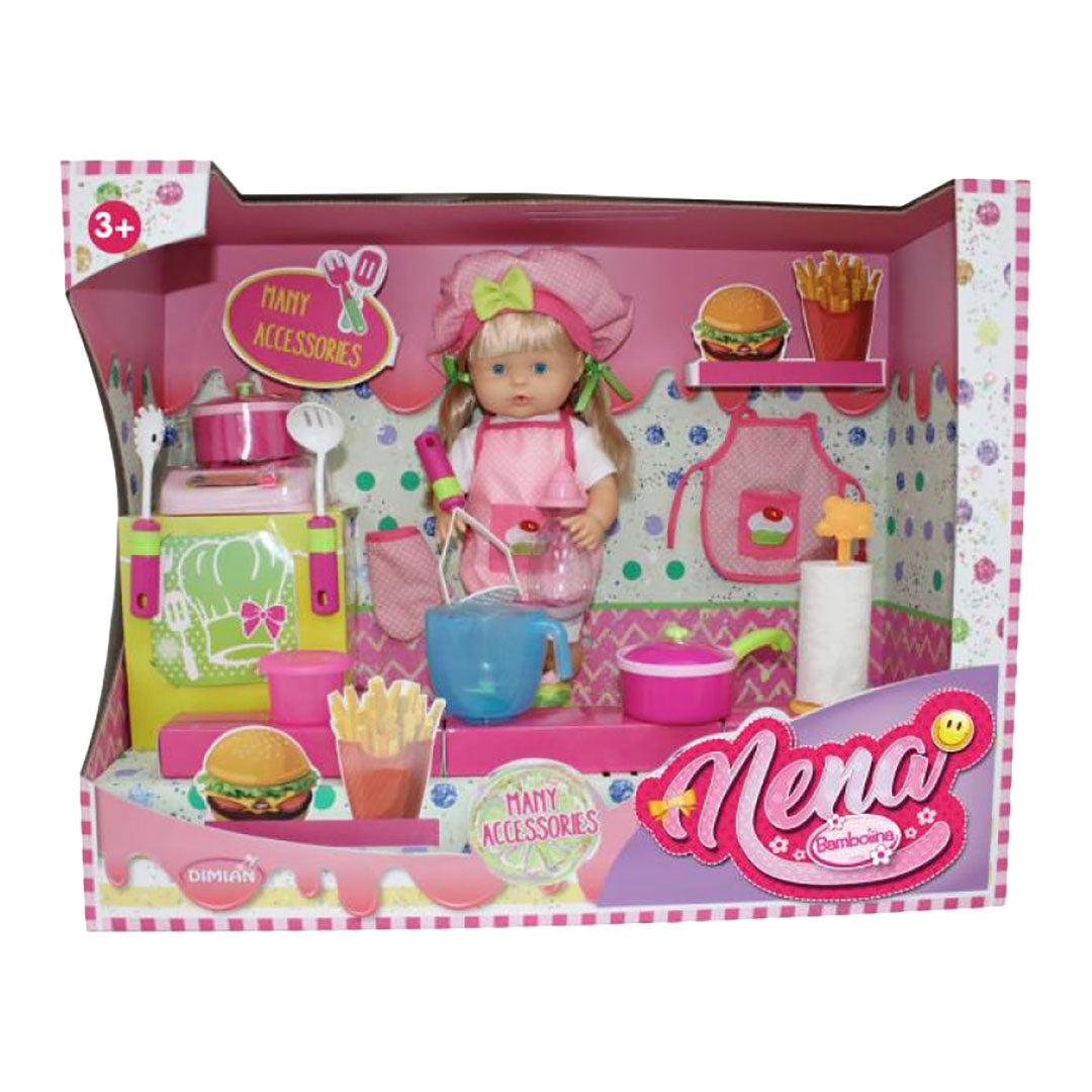 Buy Bambolina 36cm Baby Nena Chef Set Pink | Yallatoys.com