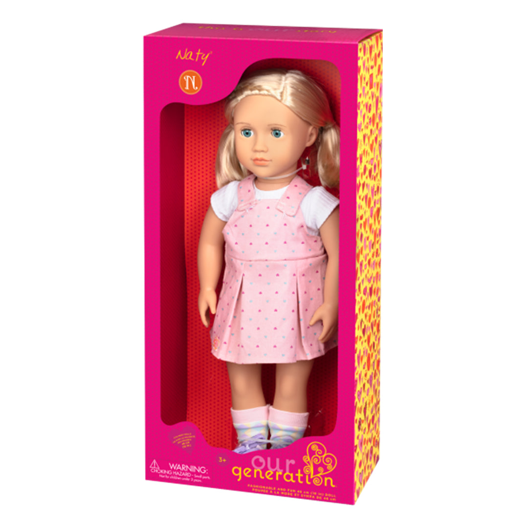Buy Our Generation Doll with Overall Dress Naty | Yallatoys.com