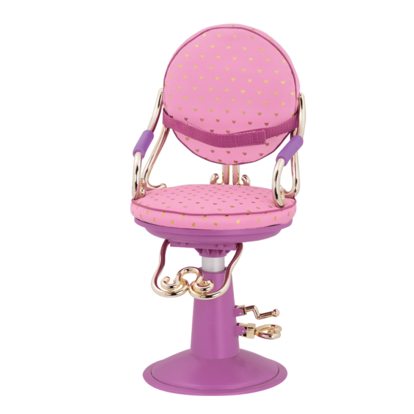 Buy Our Generation Doll Salon Chair Purple with Heart Pattern | Yallatoys.com