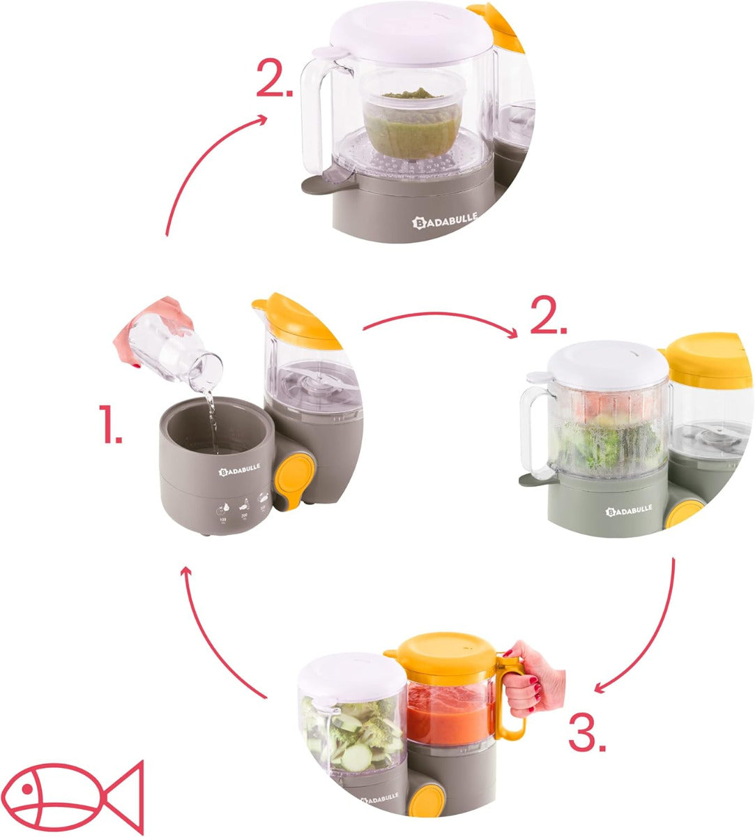 Badabulle B Easy 4 in 1 Baby Food Processor Badabulle Yallatoys