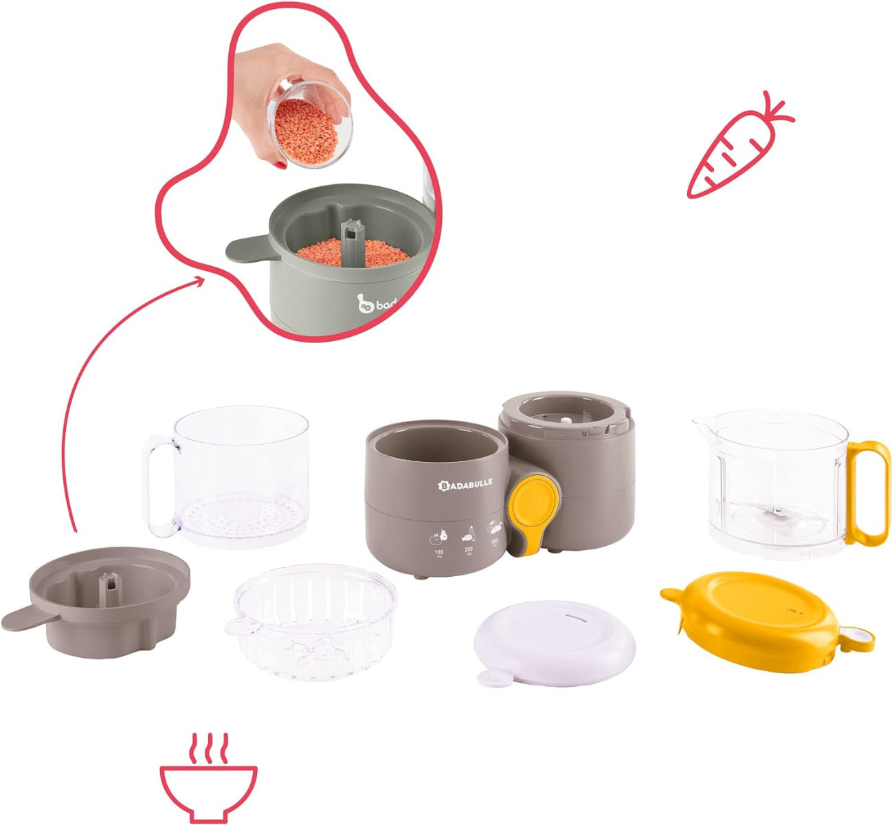 Badabulle B Easy 4 in 1 Baby Food Processor Badabulle Yallatoys
