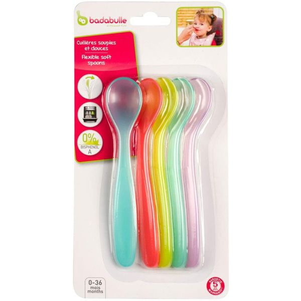 Badabulle Baby Feeding Flexible Spoons Pack of 5 Badabulle Yallatoys