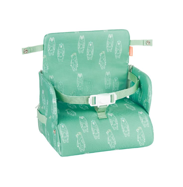 Badabulle 2in1 Travel Booster Seat Height Adjustable Green Bears Badabulle Yallatoys