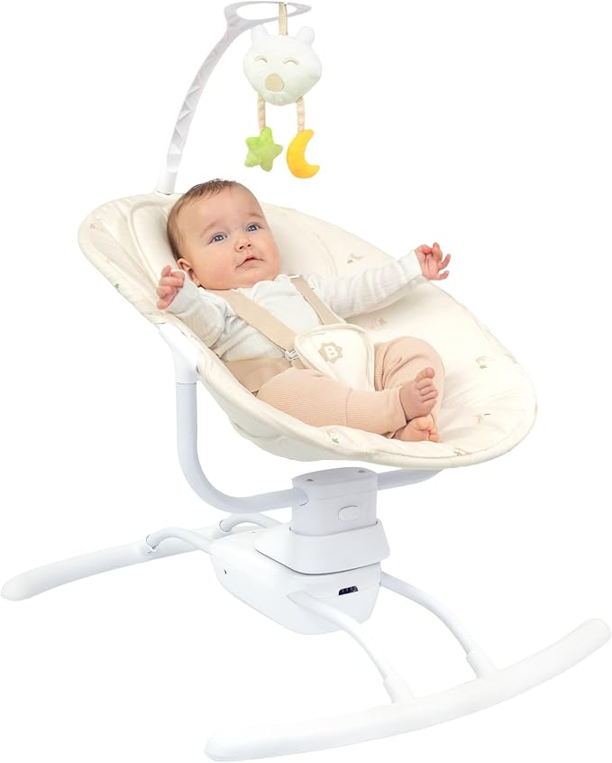 Badabulle Lateral Nursery Baby Swing with remote control Cream Badabulle Yallatoys