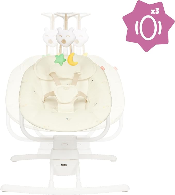 Badabulle Lateral Nursery Baby Swing with remote control Cream Badabulle Yallatoys