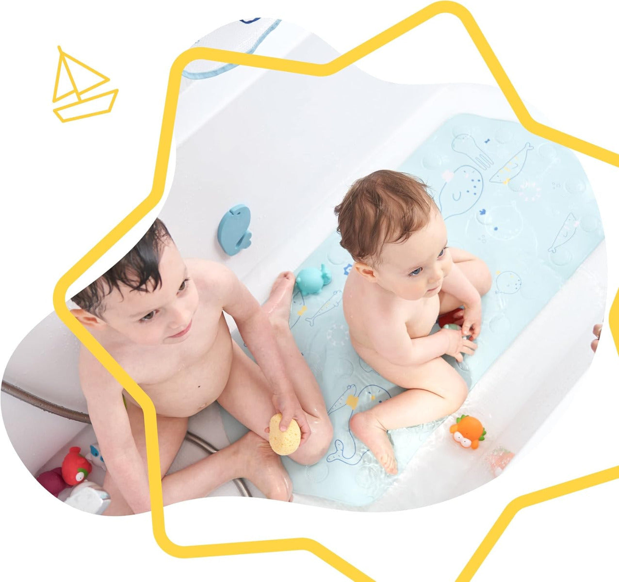 Badabulle XXL Baby Bath mat with Temperature Display Multicolored Badabulle Yallatoys