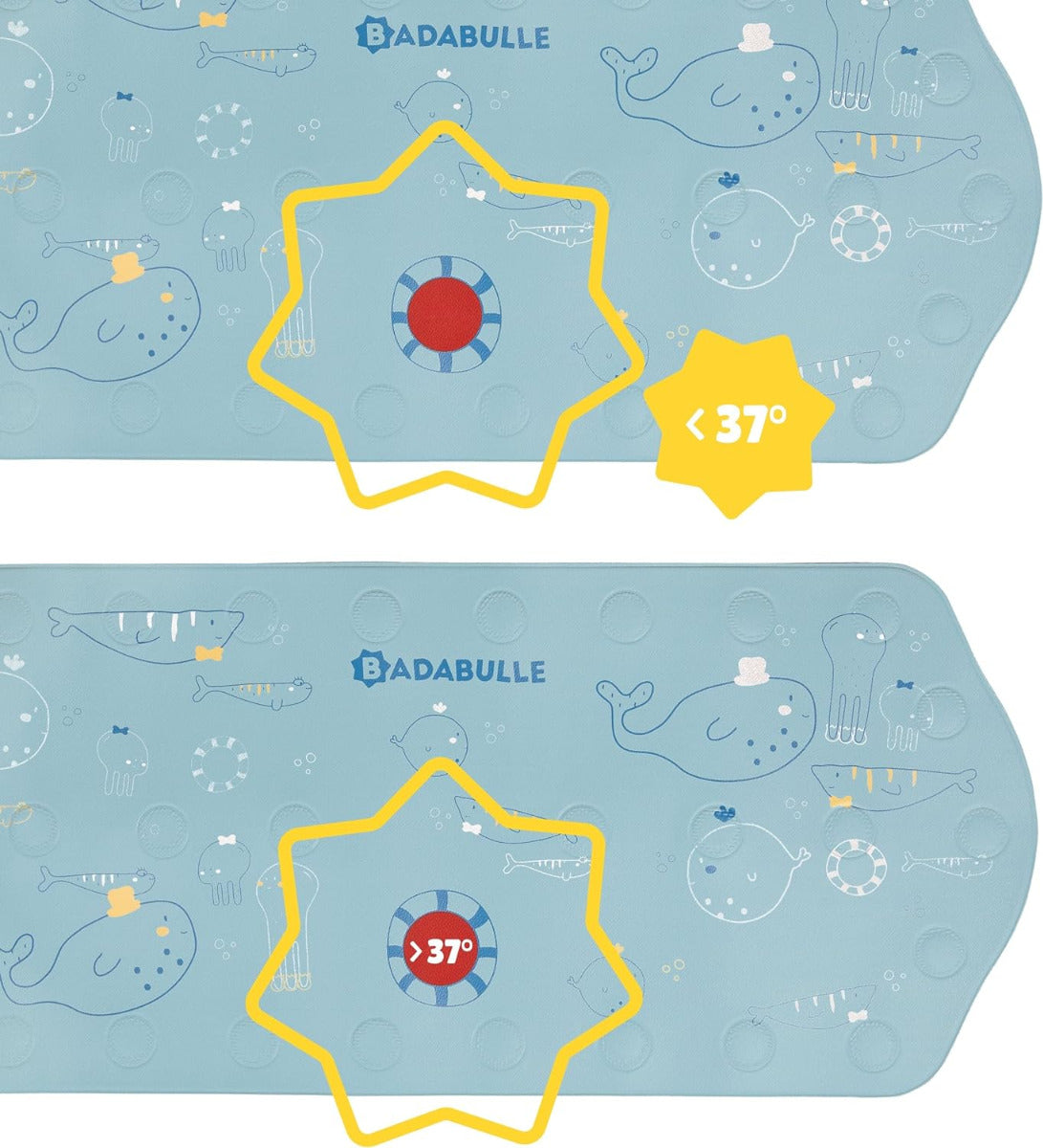 Badabulle XXL Baby Bath mat with Temperature Display Multicolored Badabulle Yallatoys