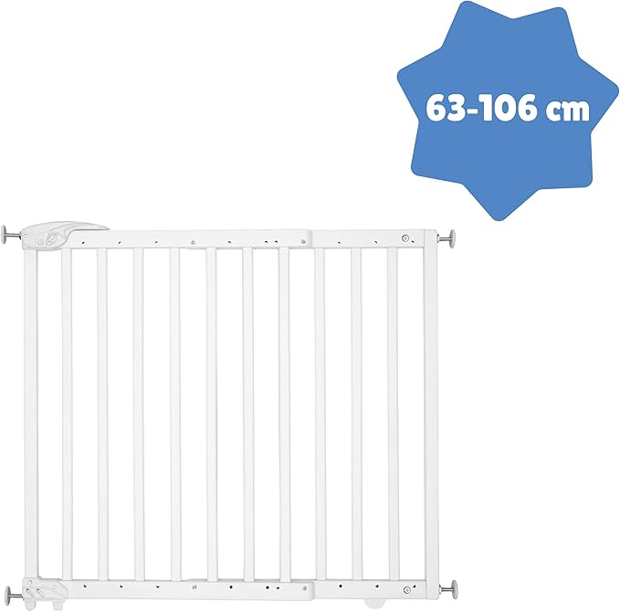 Badabulle Deco Pop White Wooden Extending Baby Gate Badabulle Yallatoys