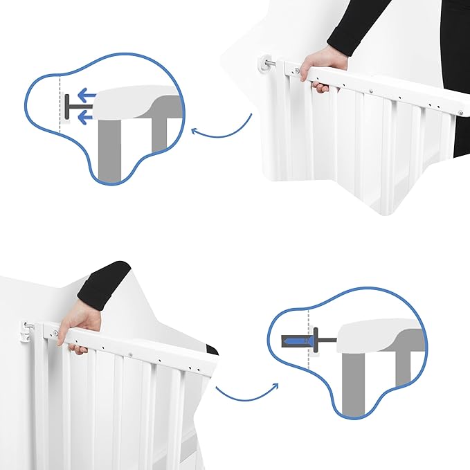 Badabulle Deco Pop White Wooden Extending Baby Gate Badabulle Yallatoys