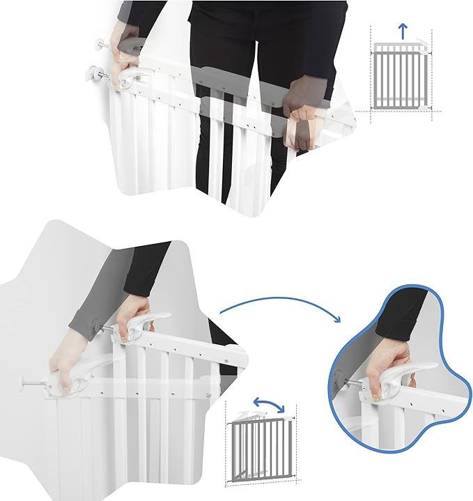 Badabulle Deco Pop White Wooden Extending Baby Gate Badabulle Yallatoys