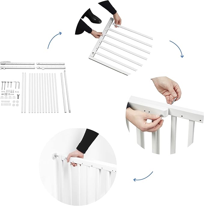Badabulle Deco Pop White Wooden Extending Baby Gate Badabulle Yallatoys