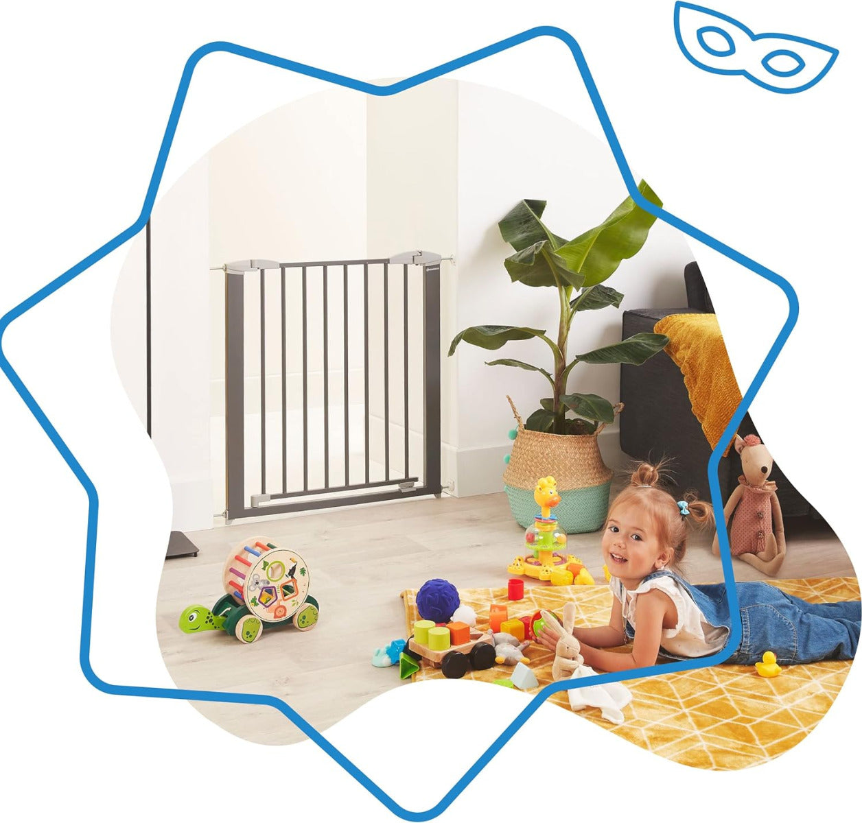 Badabulle Safe And Lock Metal Baby Gate Door And Stair Gates For Baby Badabulle Yallatoys