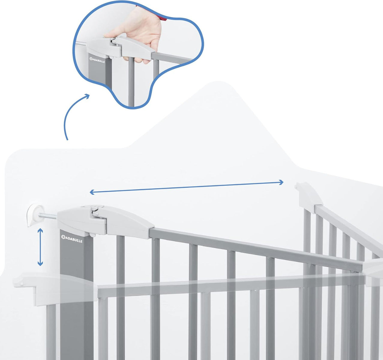 Badabulle Safe And Lock Metal Baby Gate Door And Stair Gates For Baby Badabulle Yallatoys