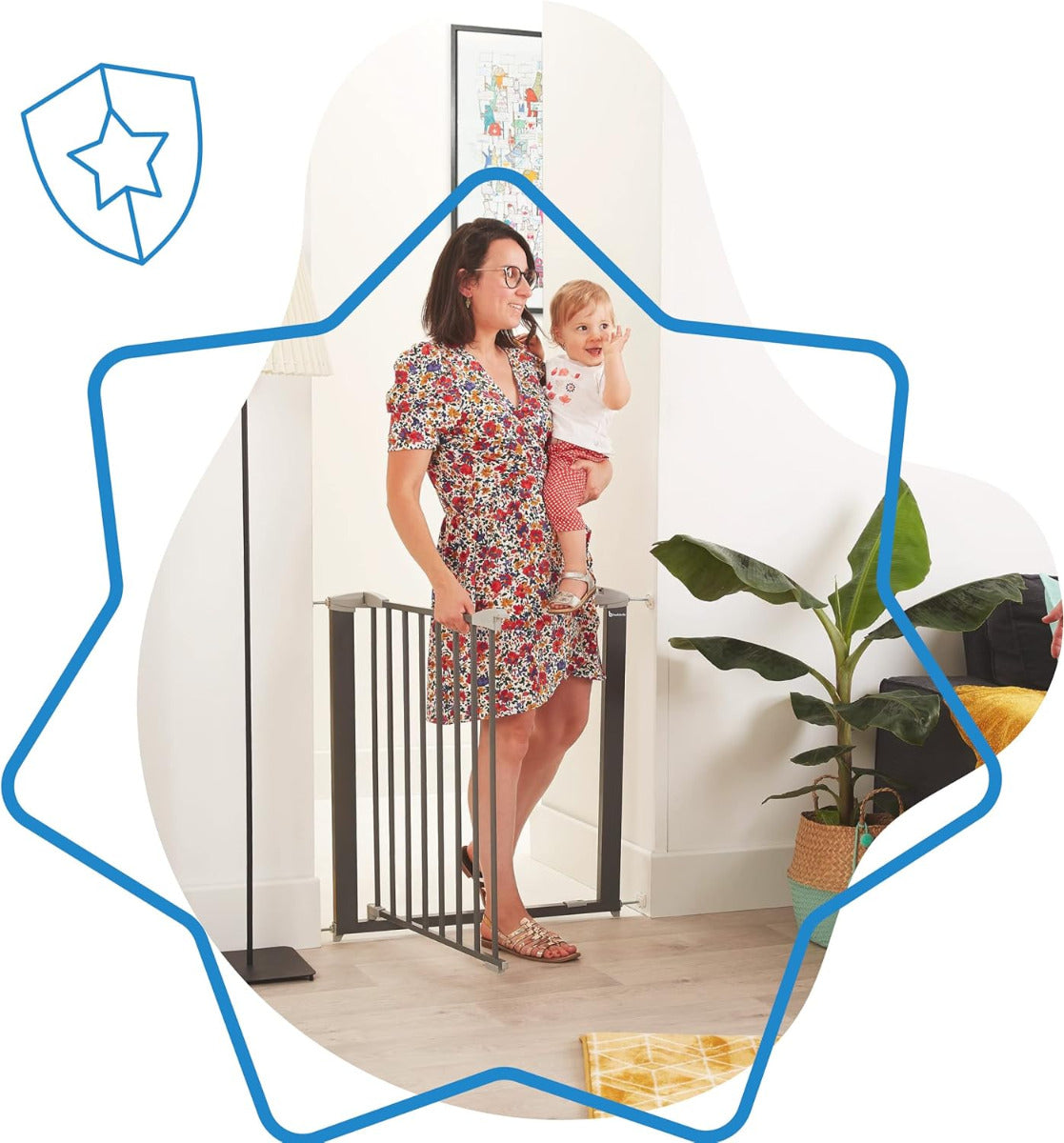 Badabulle Safe And Lock Metal Baby Gate Door And Stair Gates For Baby Badabulle Yallatoys