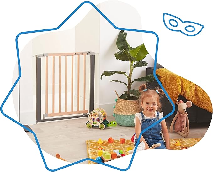 Badabulle Safe And Lock Wood Metal Baby Gate Door And Stair Gates For Baby Badabulle Yallatoys