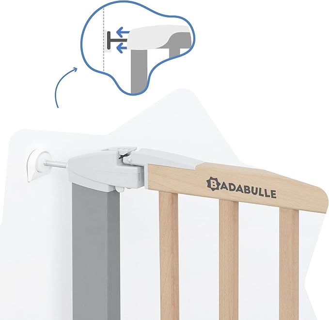 Badabulle Safe And Lock Wood Metal Baby Gate Door And Stair Gates For Baby Badabulle Yallatoys