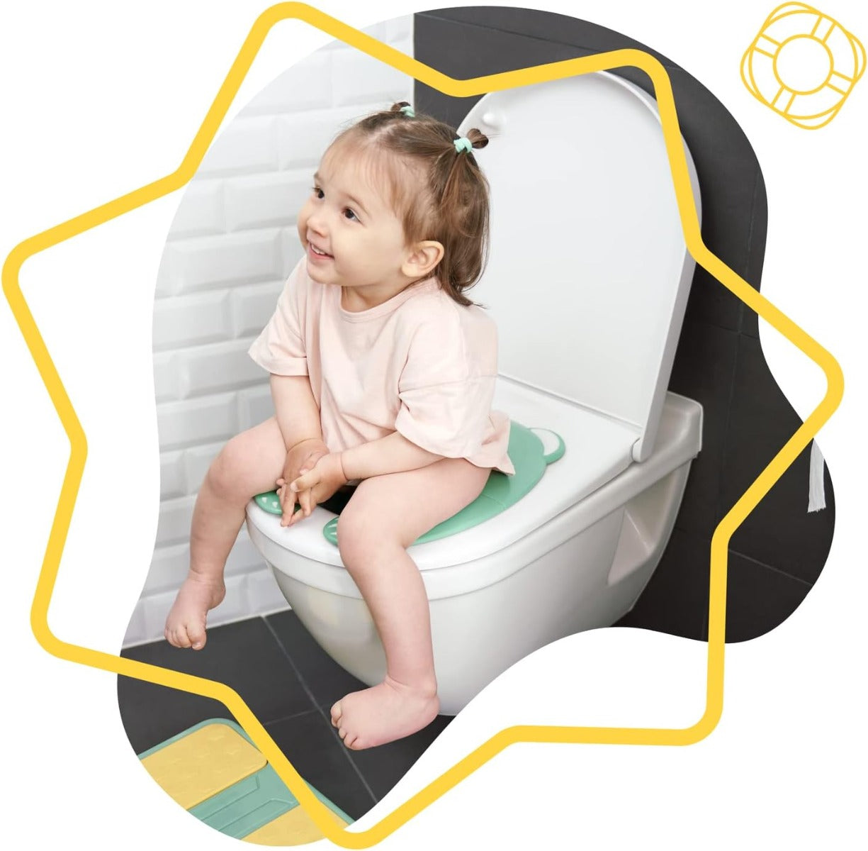 Badabulle Potty Training Folding Toilet Seat Reducer Green Badabulle Yallatoys