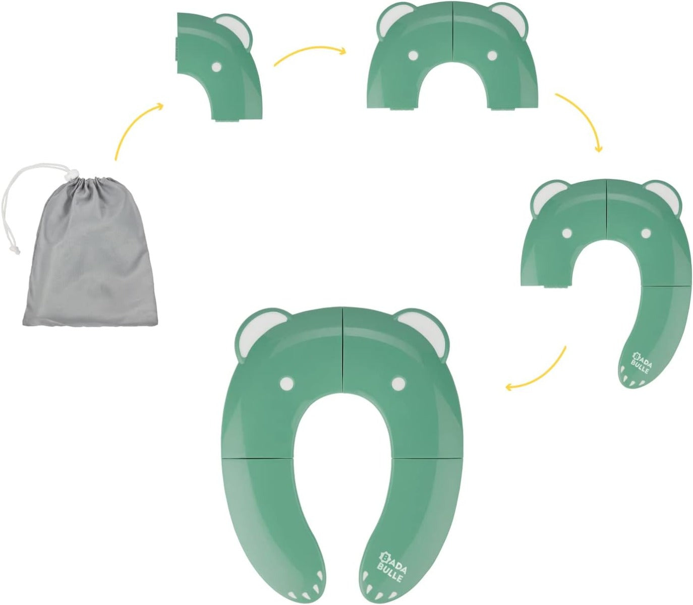 Badabulle Potty Training Folding Toilet Seat Reducer Green Badabulle Yallatoys