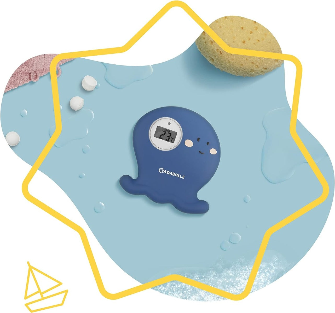 Badabulle Digital Baby Bath Thermometer Blue Octopus Badabulle Yallatoys