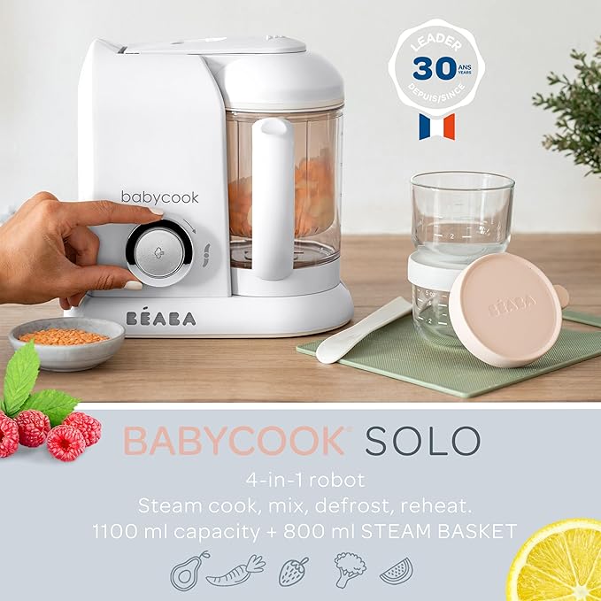 Beaba Baby cook Solo White & Silver Beaba Yallatoys
