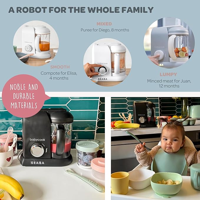 Beaba Baby cook Solo White & Silver Beaba Yallatoys